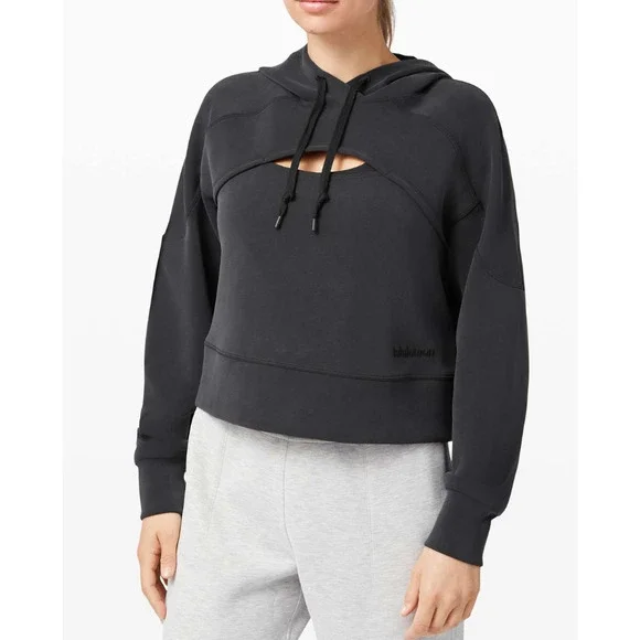 Lululemon Get Centered gray Softstreme Cut Out Hoodie - Picture 1 of 5